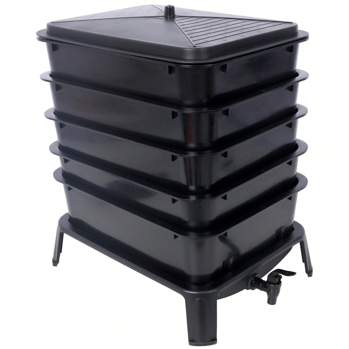 5-Layer 50L Worm Compost Bin Kit For Effortless Food Waste Recycling And Gardening