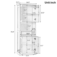 Stylish Tall Black Bathroom Cabinet With Four Doors And Open Shelves For Ample Storage Space