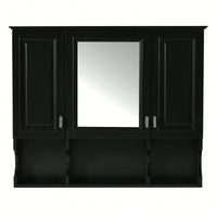 35x28 Wall Mounted Bathroom Medicine Cabinet With Mirror And Open Shelves Modern Storage Solution