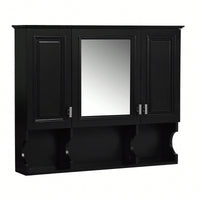 35x28 Wall Mounted Bathroom Medicine Cabinet With Mirror And Open Shelves Modern Storage Solution