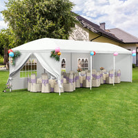 10x30 Feet Outdoor Wedding Party Tent Canopy With 5 Removable Sidewalls For Garden Events