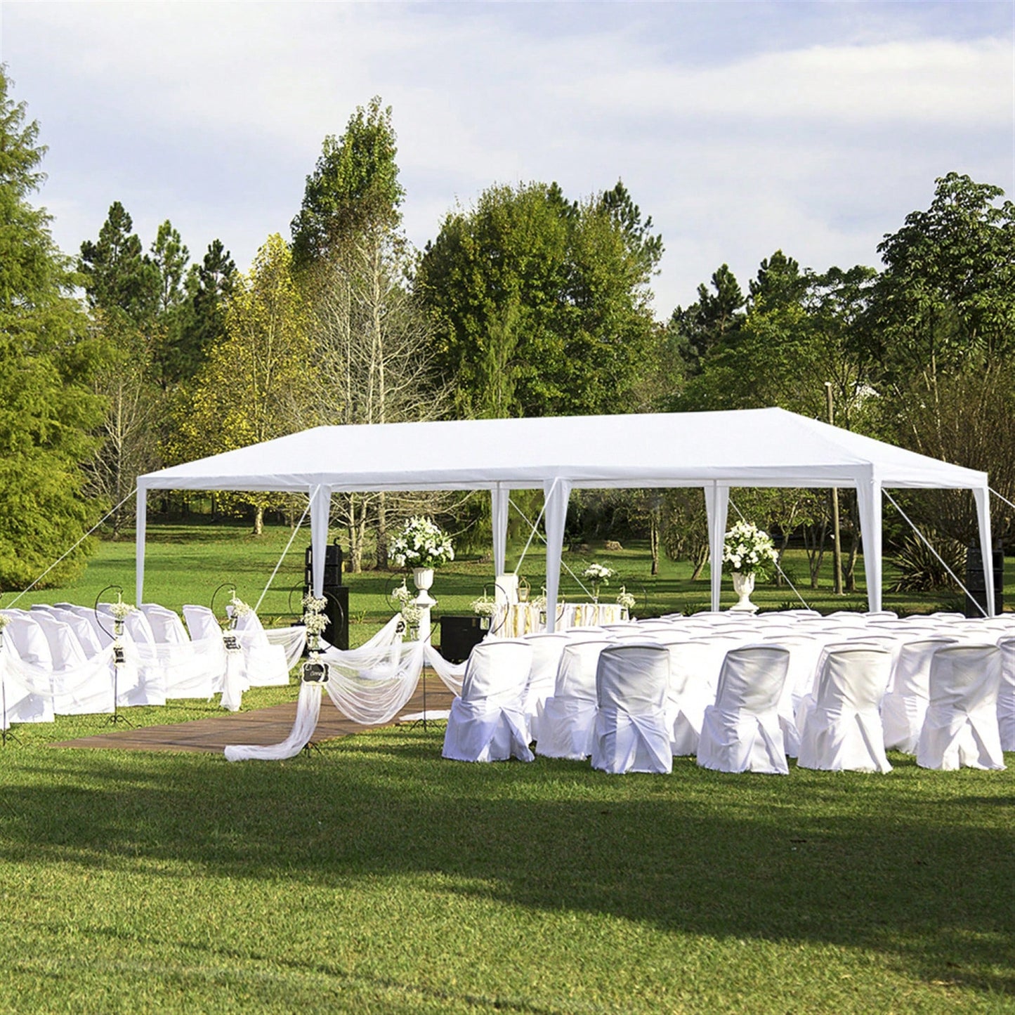 10x30 Feet Outdoor Wedding Party Tent Canopy With 8 Removable Sidewalls For Garden Events