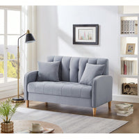 Contemporary Velvet Loveseat For Small Spaces Elegant Tufted Sofa In Beige Ideal For Living Room