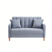 Contemporary Velvet Loveseat For Small Spaces Elegant Tufted Sofa In Beige Ideal For Living Room