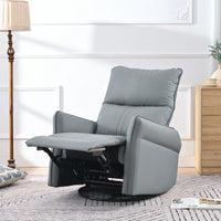 Modern 360° Swivel Rocking Recliner Chair For Nursery And Living Room With Side Pocket In Light Gray