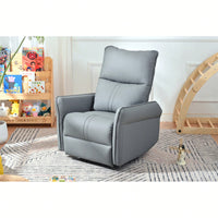 Modern 360° Swivel Rocking Recliner Chair For Nursery And Living Room With Side Pocket In Light Gray