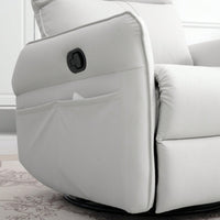 Modern 360° Swivel Rocking Recliner Chair For Nursery And Living Room With Side Pocket In Light Gray