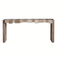 Rustic Modern Step-Block Design Console Table In Manufactured Wood For Living Room Or Entryway