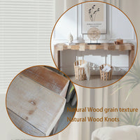 Rustic Modern Step-Block Design Console Table In Manufactured Wood For Living Room Or Entryway