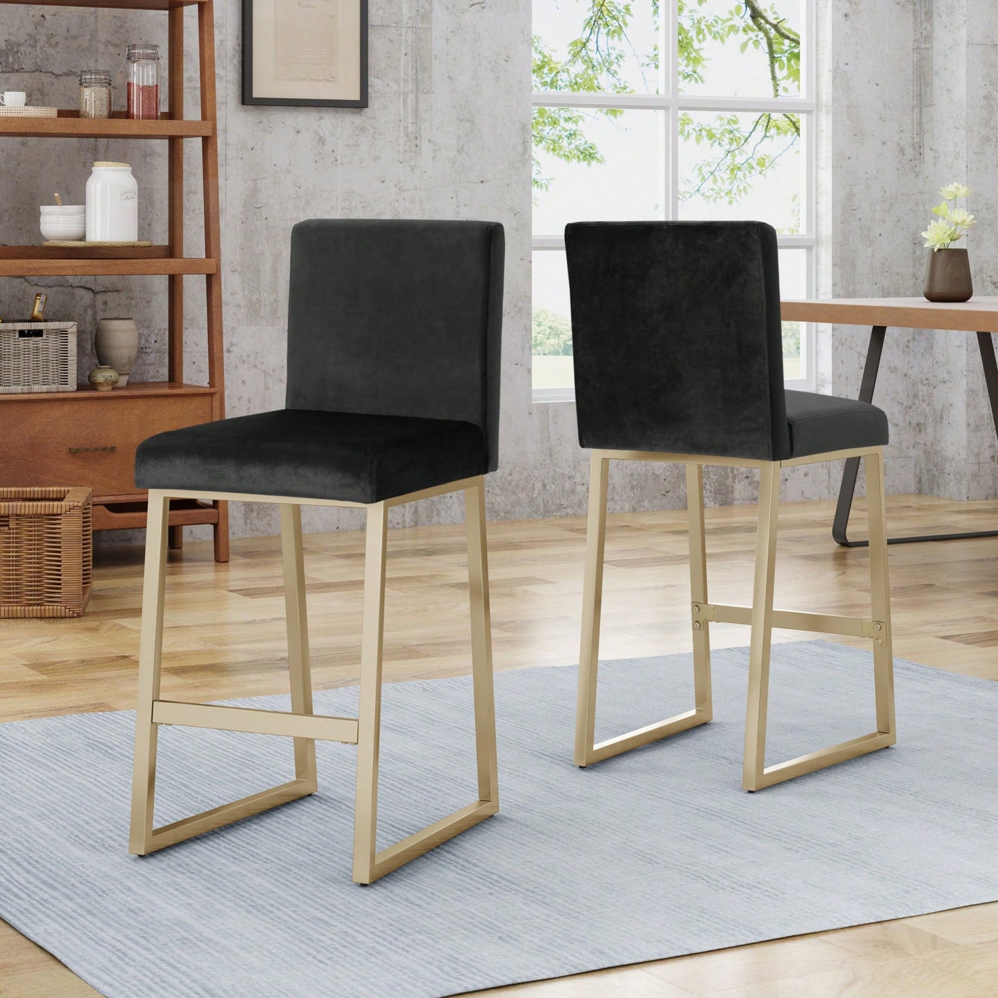 Set Of 2 Stylish Bar Stools For Kitchen Or Dining Room Use