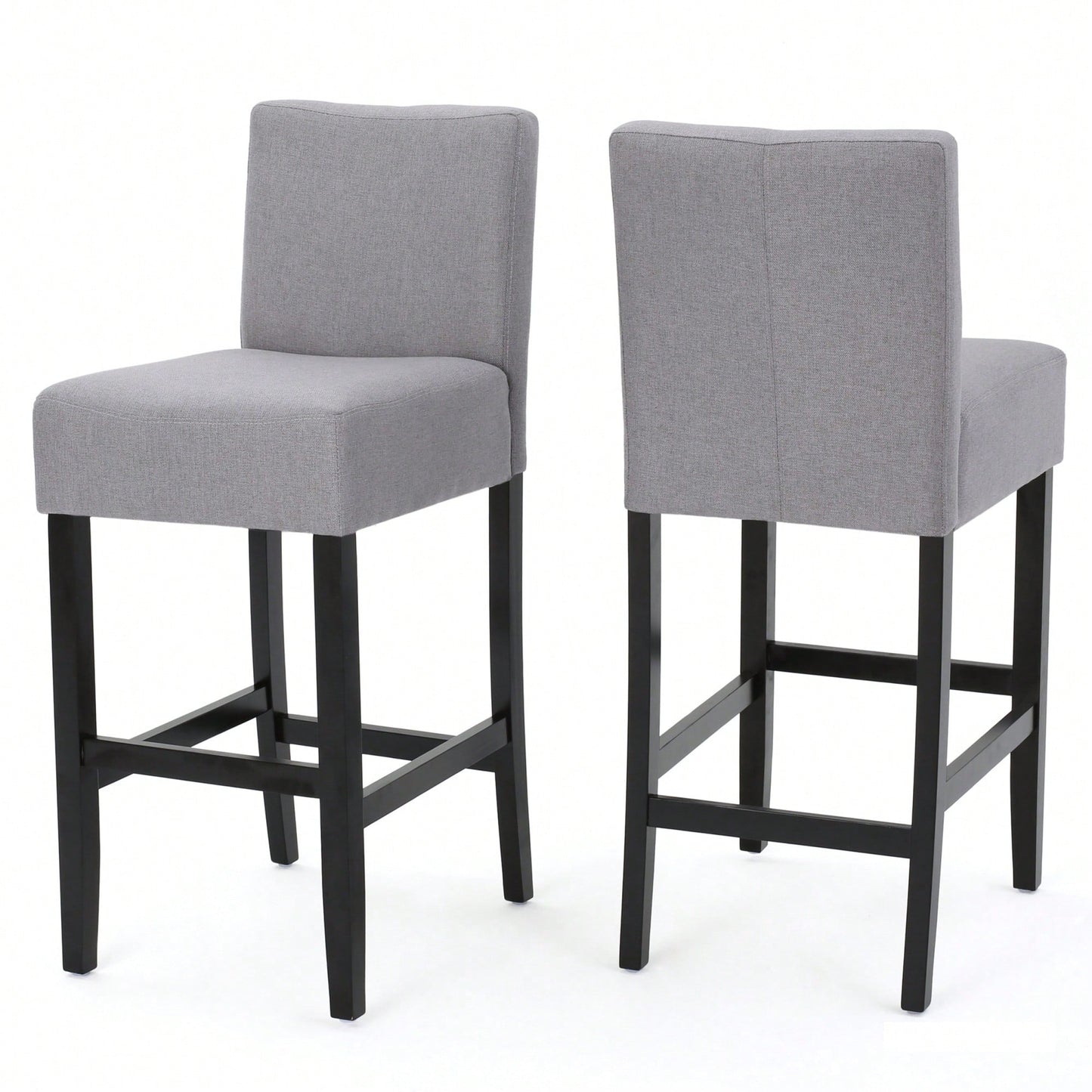 Set Of 2 30-Inch Upholstered Barstools With Sturdy Wooden Frame