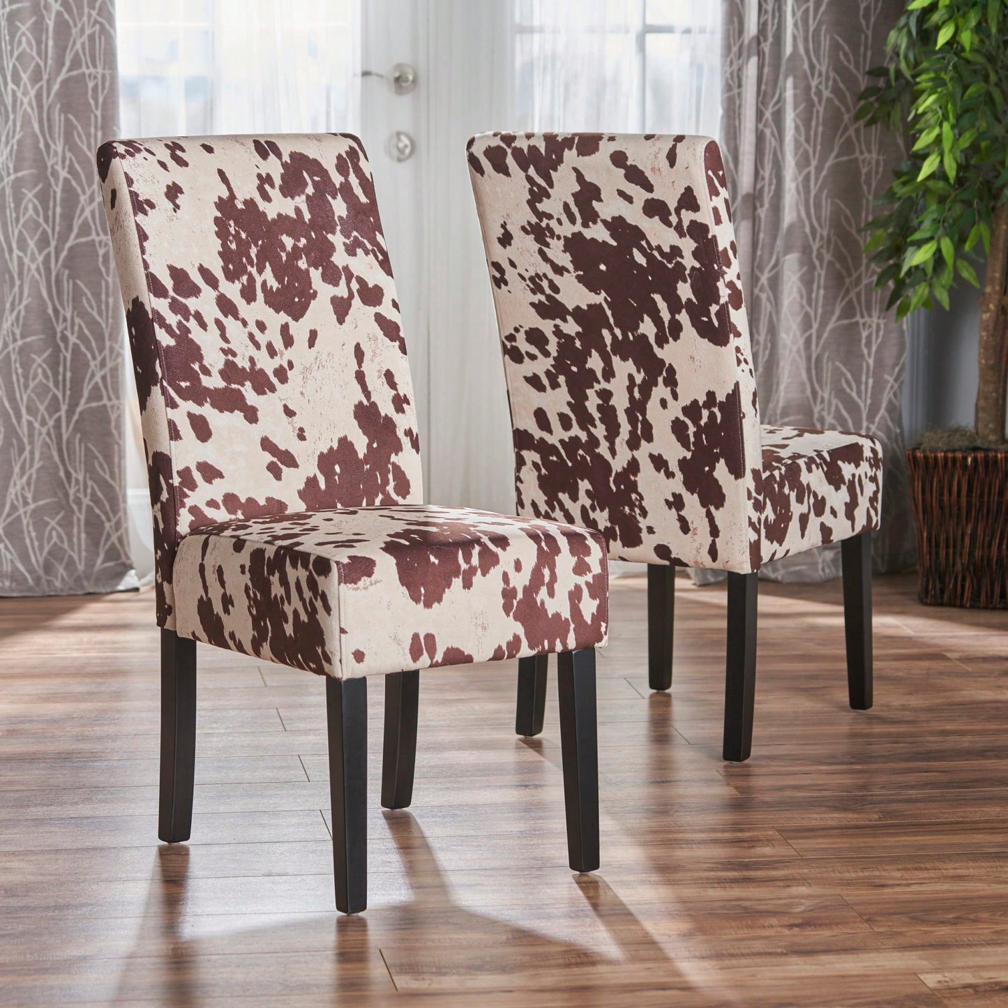 Elegant Set Of 2 Modern Dining Chairs Stylish Comfortable Seating For Home And Kitchen