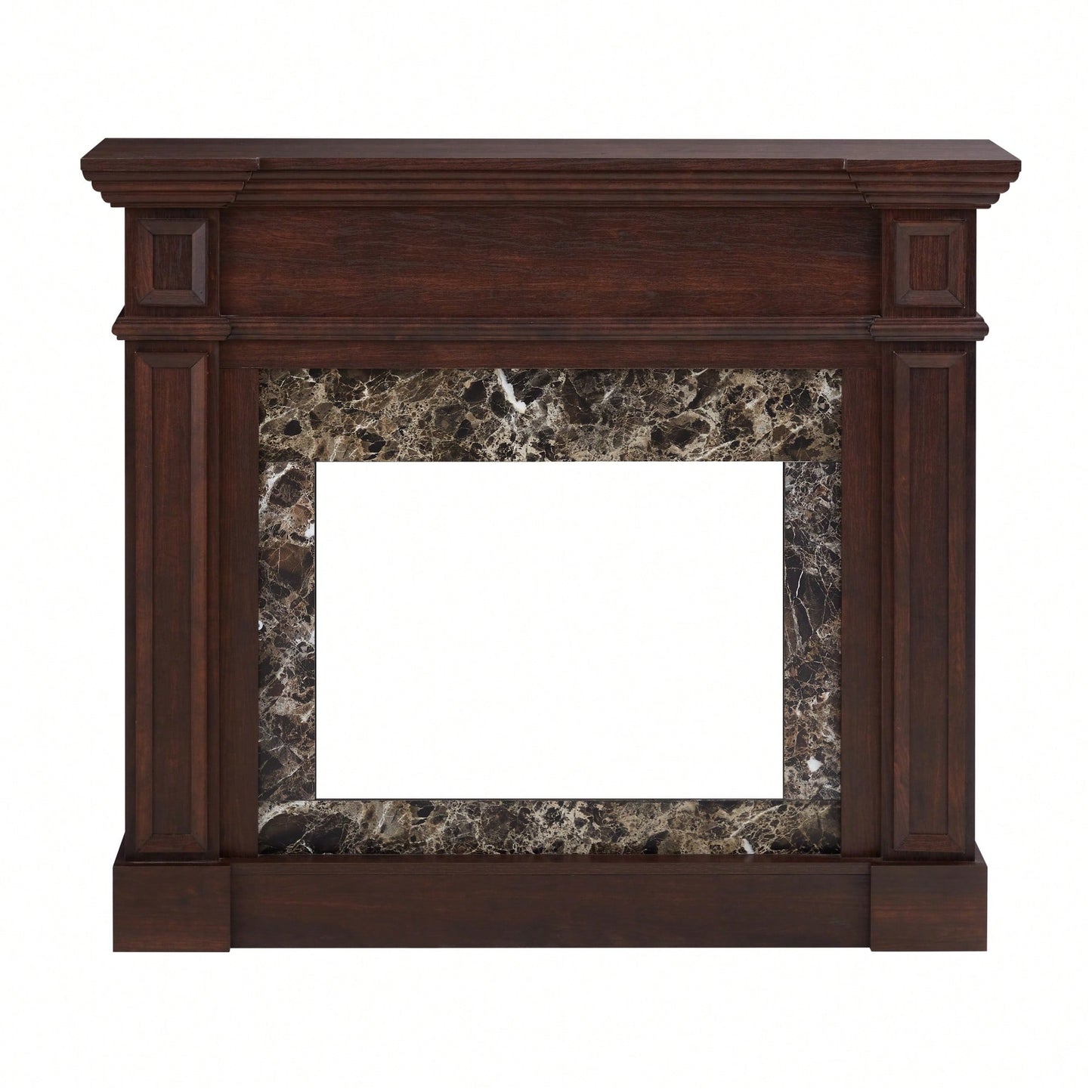Elegant White Mantel For 23 Inch Fireplace - 45.6W X 11.8D X 40H