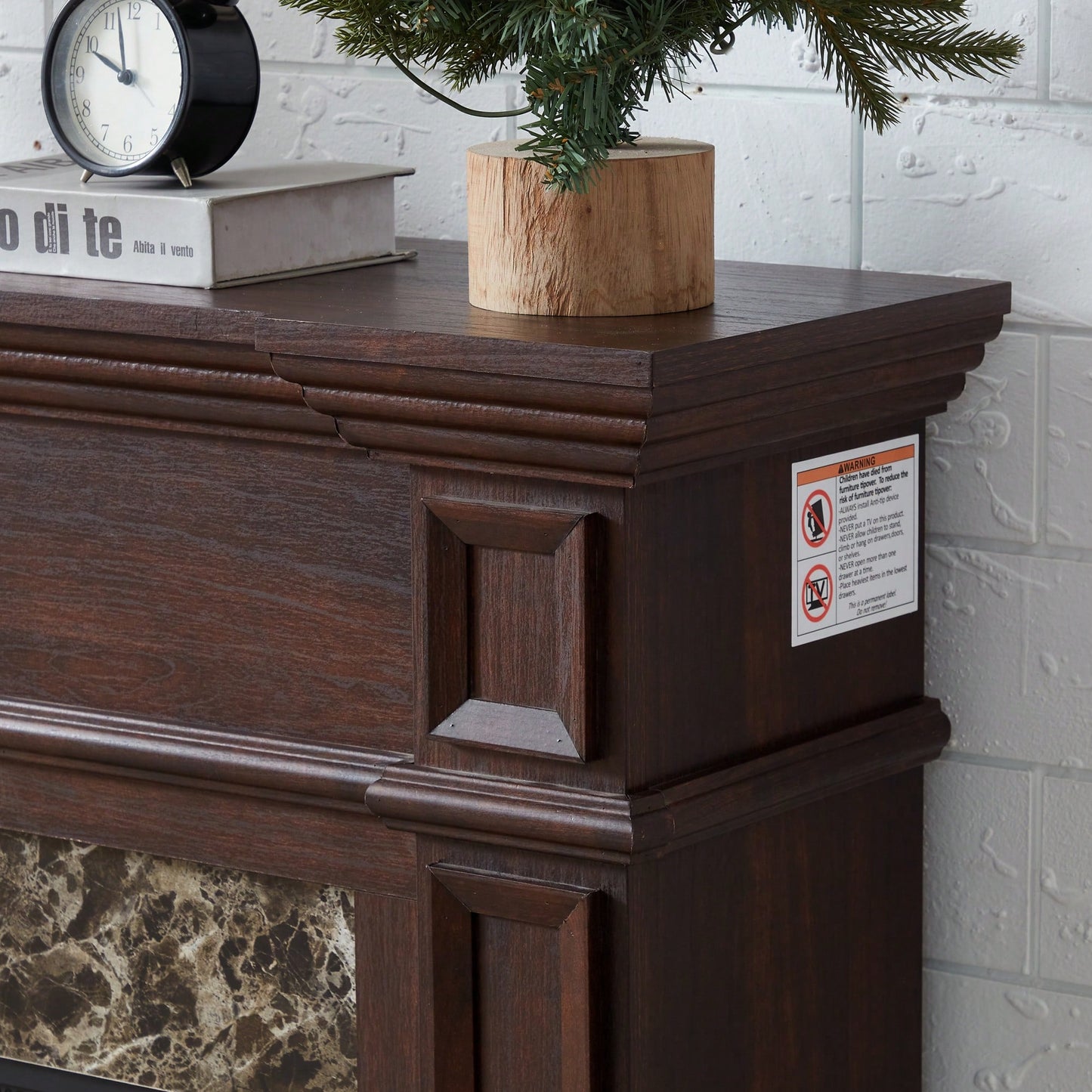 Elegant White Mantel For 23 Inch Fireplace - 45.6W X 11.8D X 40H