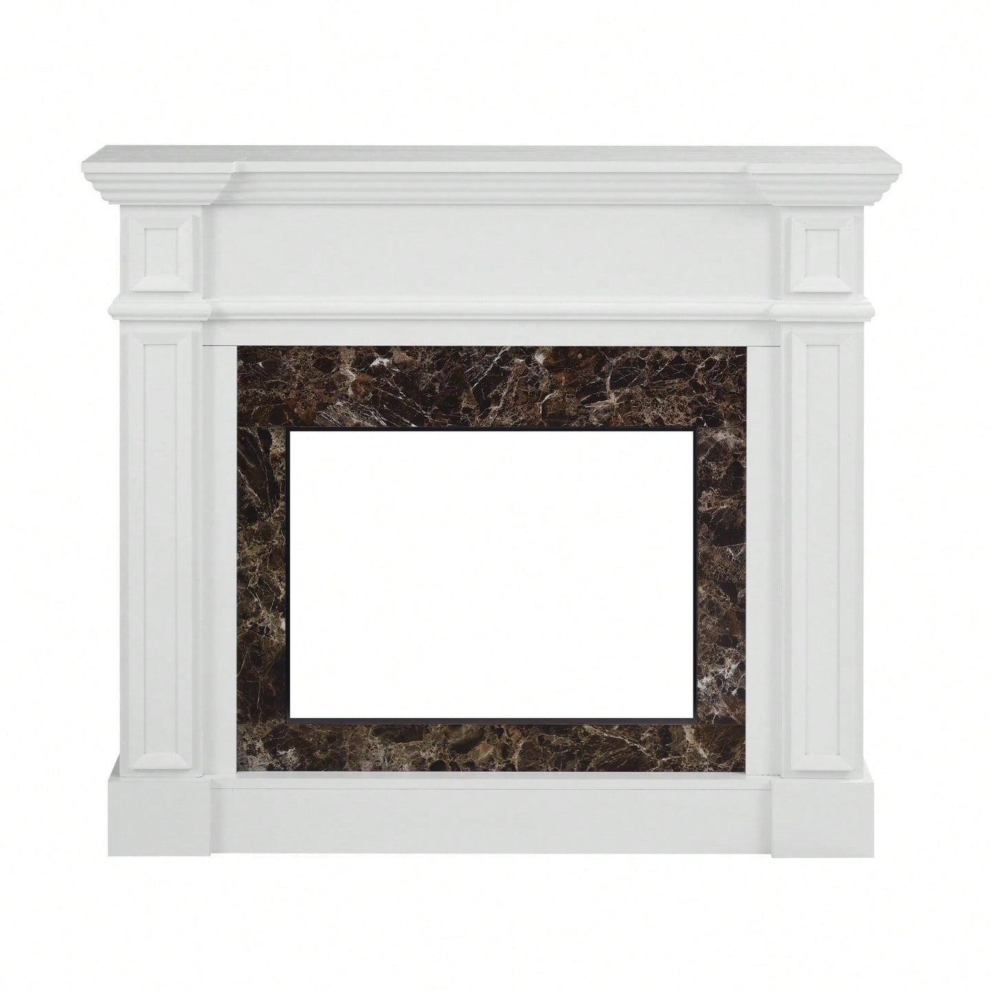 Elegant White Mantel For 23 Inch Fireplace - 45.6W X 11.8D X 40H