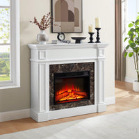 Elegant White Mantel For 23 Inch Fireplace - 45.6W X 11.8D X 40H