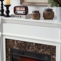 Elegant White Mantel For 23 Inch Fireplace - 45.6W X 11.8D X 40H