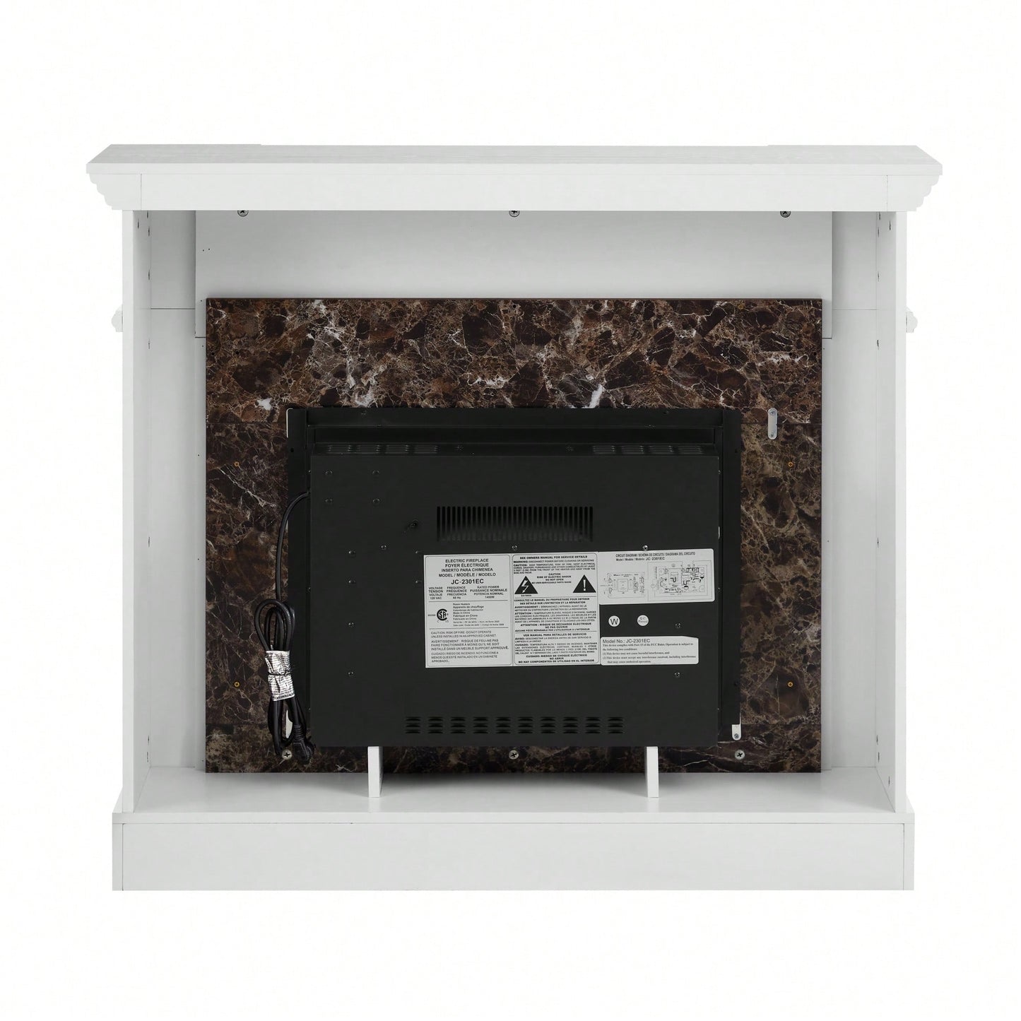 Elegant White Mantel For 23 Inch Fireplace - 45.6W X 11.8D X 40H