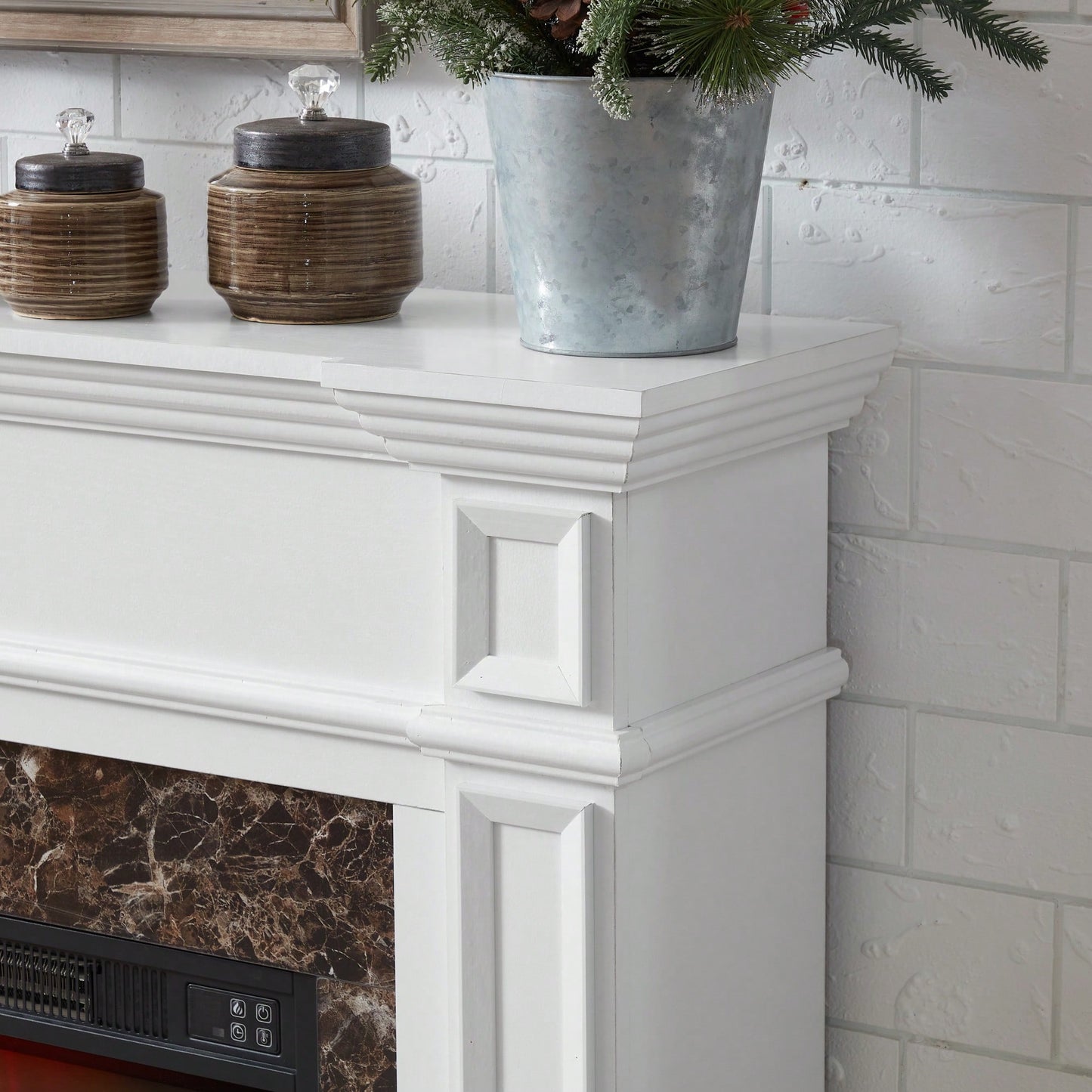 Elegant White Mantel For 23 Inch Fireplace - 45.6W X 11.8D X 40H