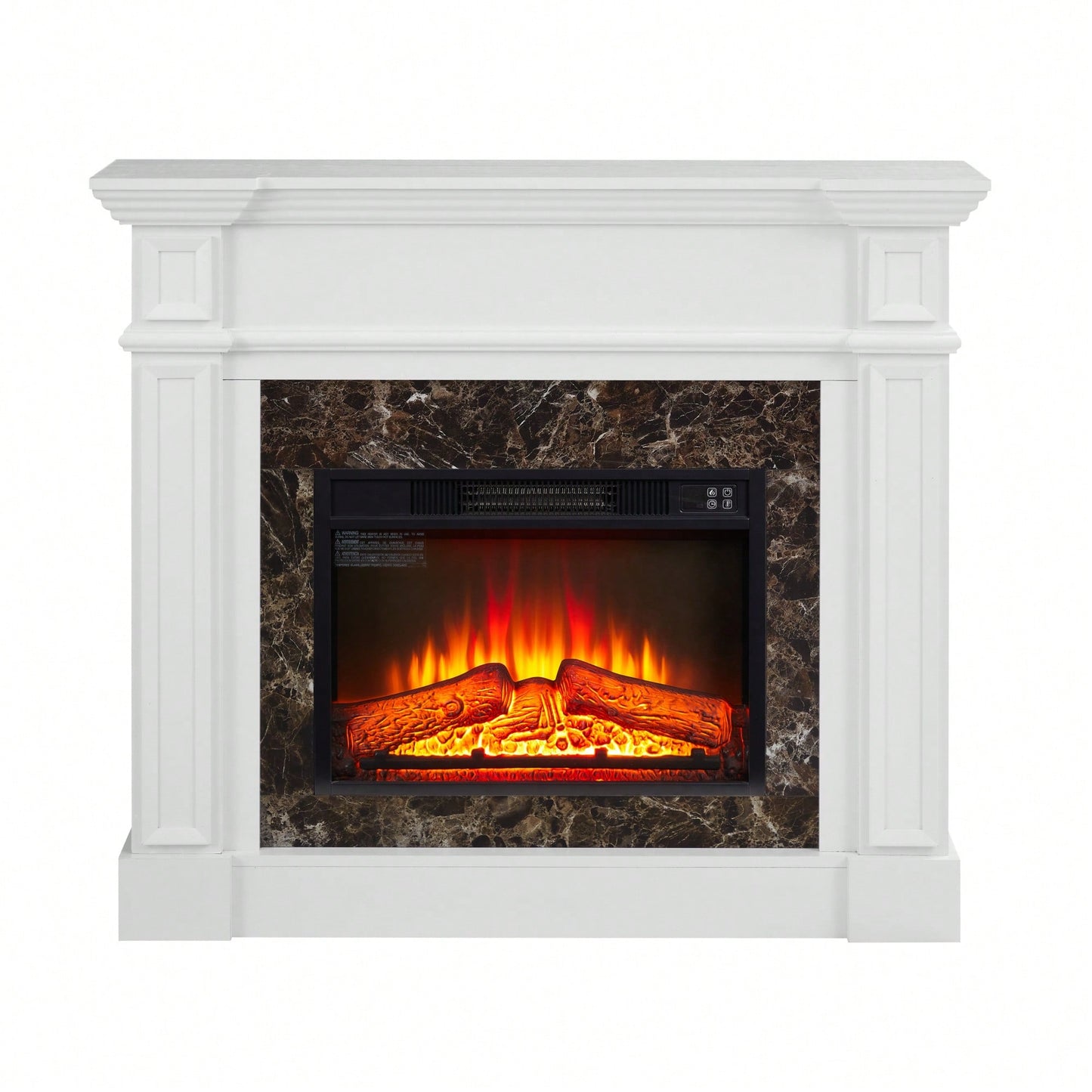 Elegant White Mantel For 23 Inch Fireplace - 45.6W X 11.8D X 40H
