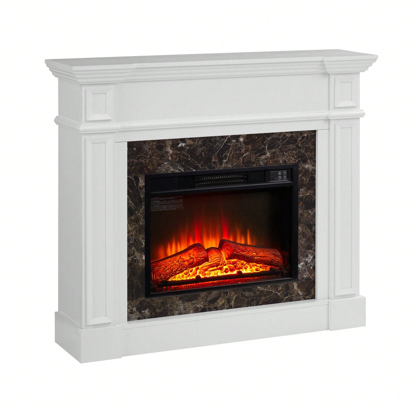 Elegant White Mantel For 23 Inch Fireplace - 45.6W X 11.8D X 40H