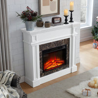 Elegant White Mantel For 23 Inch Fireplace - 45.6W X 11.8D X 40H