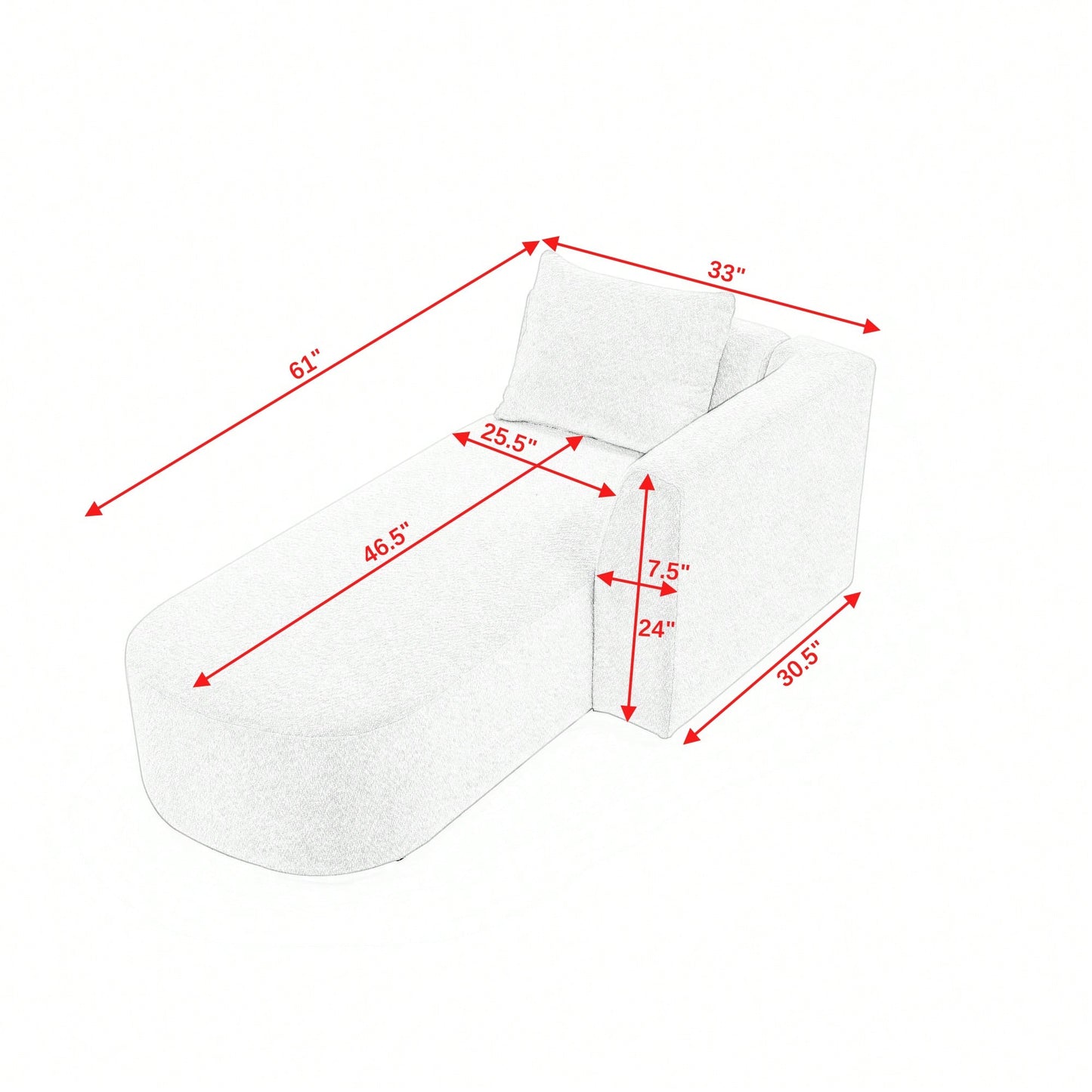 Left Chaise Lounge Sectional For Modular Sofa Design