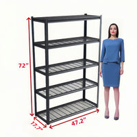 Heavy Duty 5 Tier Metal Storage Shelves Adjustable Easy Assembly For Basement Garage Kitchen 72H X 47.2W X 17.7D