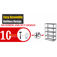 Heavy Duty 5 Tier Metal Storage Shelves Adjustable Easy Assembly For Basement Garage Kitchen 72H X 47.2W X 17.7D