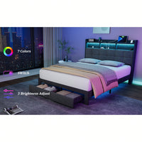 Luxury Queen Size Bed With Comfortable Gel Memory Foam Mattress And Classic Upholstered Headboard