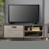 Modern Wooden TV Cabinet With Storage Shelves For Living Room Entertainment Center