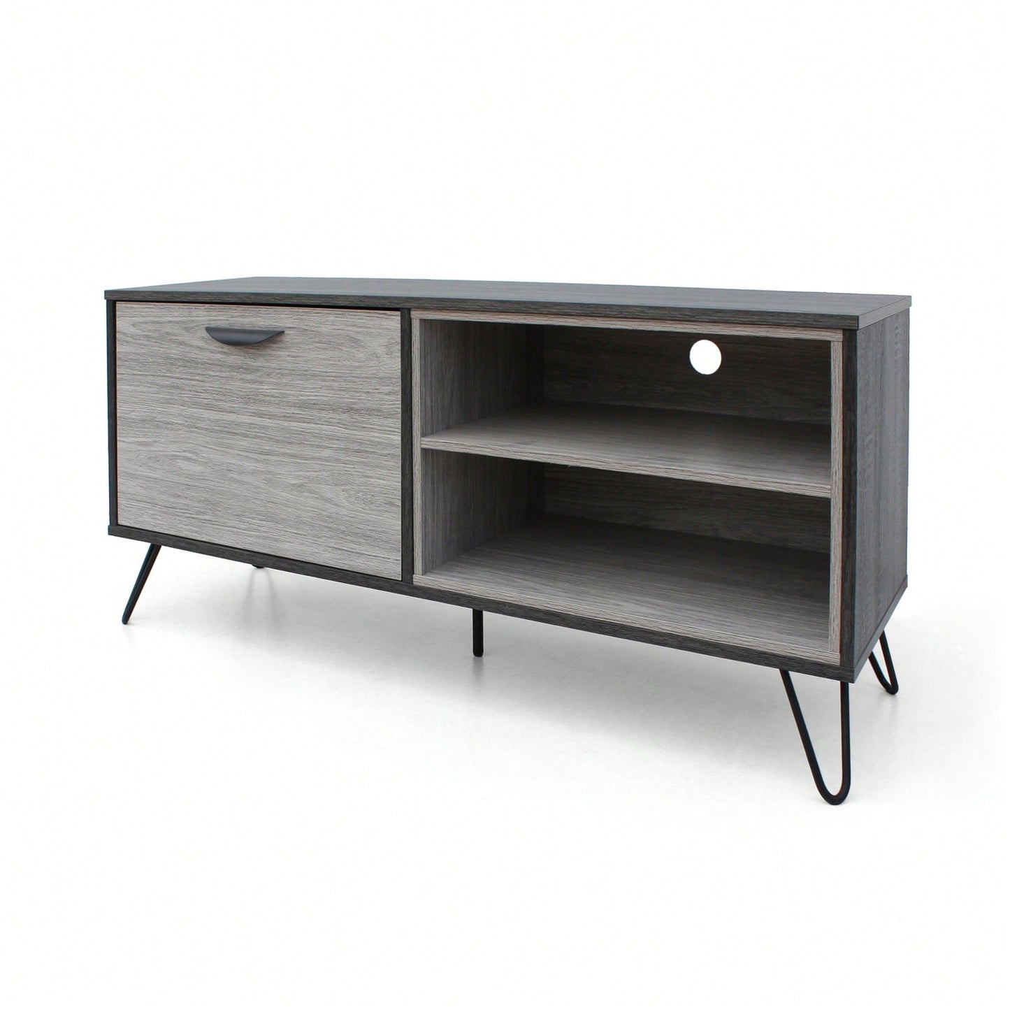 Modern Wooden TV Cabinet With Storage Shelves For Living Room Entertainment Center