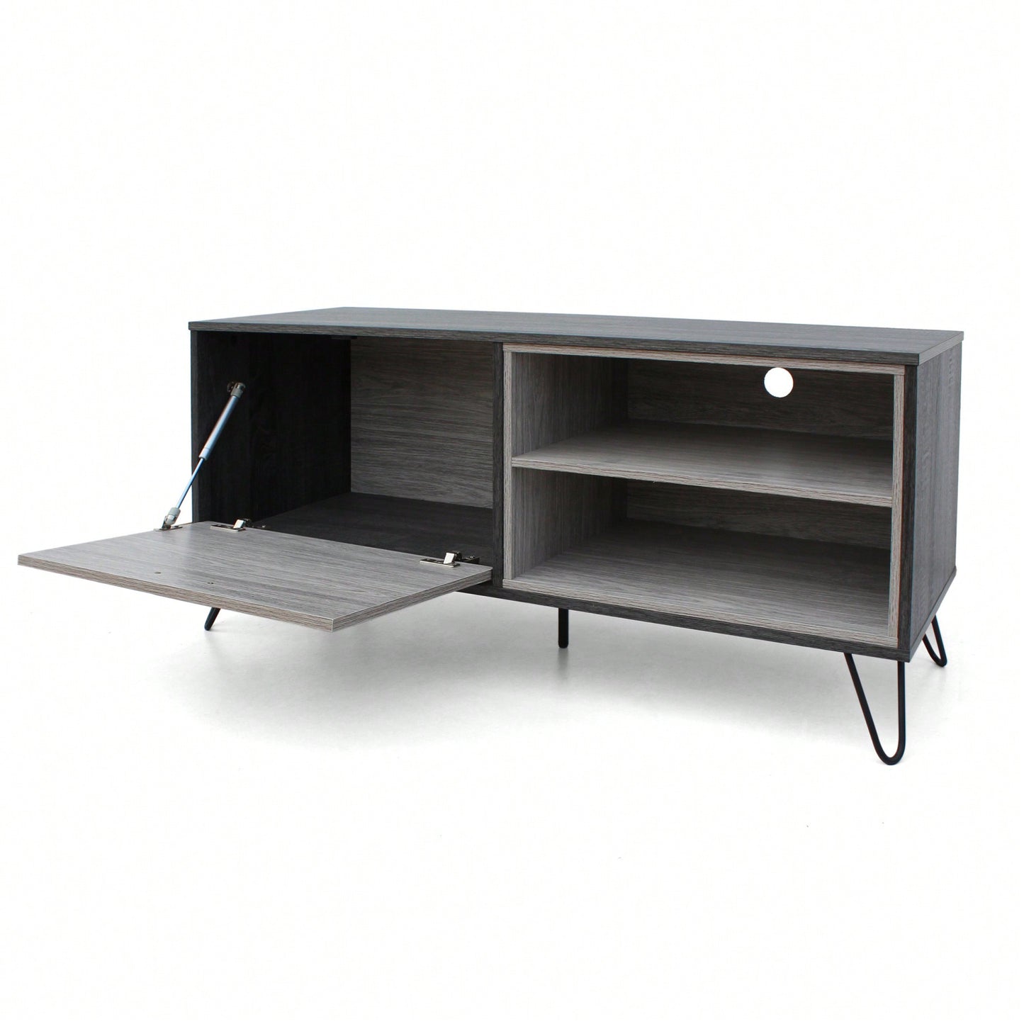 Modern Wooden TV Cabinet With Storage Shelves For Living Room Entertainment Center