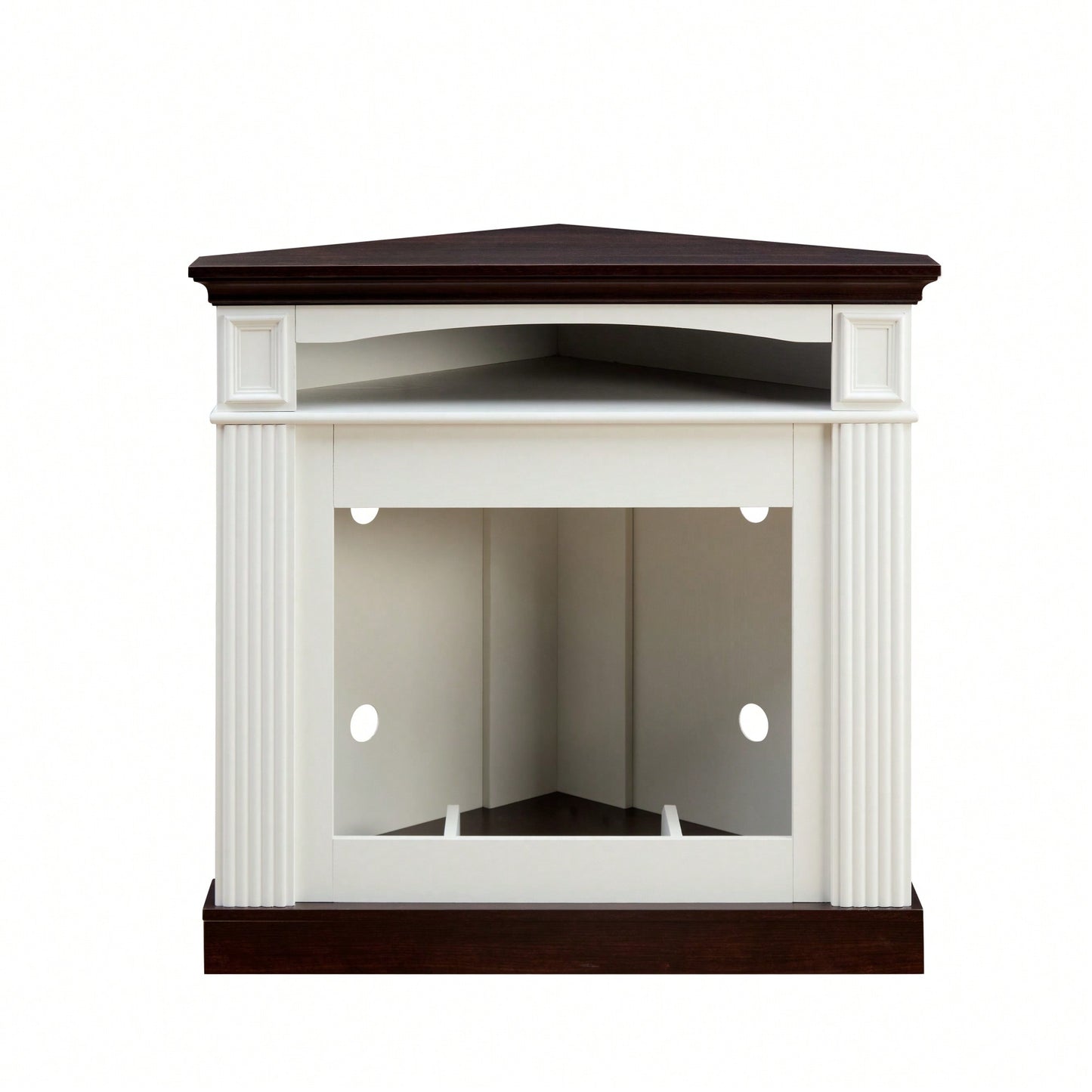 Corner Mantel Cabinet With 23 Inch Electric Fireplace Insert For Cozy Living Room Or Bedroom Ambiance