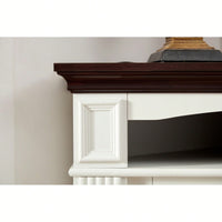 Corner Mantel Cabinet With 23 Inch Electric Fireplace Insert For Cozy Living Room Or Bedroom Ambiance