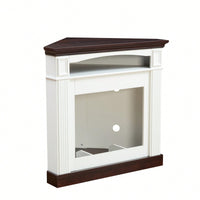 Corner Mantel Cabinet With 23 Inch Electric Fireplace Insert For Cozy Living Room Or Bedroom Ambiance