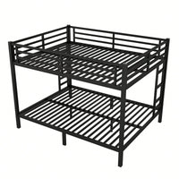 Stylish Metal Bunk Bed For Teens And Adults Space-Saving Design Noise-Reducing No Box Spring Required Black Finish