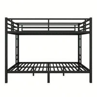 Stylish Metal Bunk Bed For Teens And Adults Space-Saving Design Noise-Reducing No Box Spring Required Black Finish