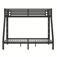 Metal Twin XL Over Queen Bunk Bed For Teens And Adults Space-Saving Design Noise Reduction No Box Spring Required Black Finish