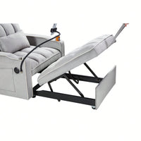 Adjustable Convertible Sleeper Chair Sofa Bed With Multi-Pockets For Small Spaces Living Room And Bedroom 3-In-1 Design