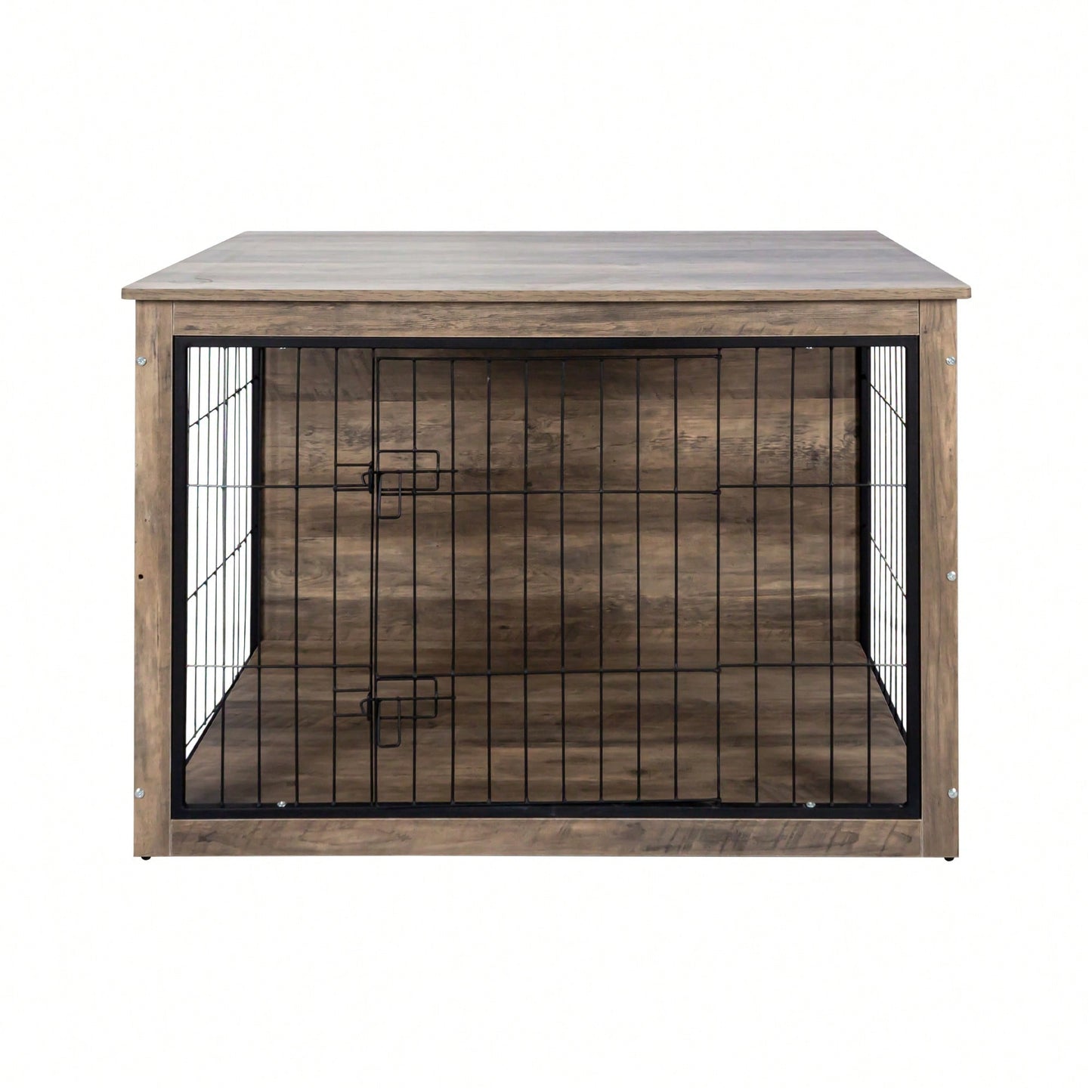 Stylish Wooden Dog Crate With Double Doors - Elegant Indoor Dog Furniture And Kennel Solution