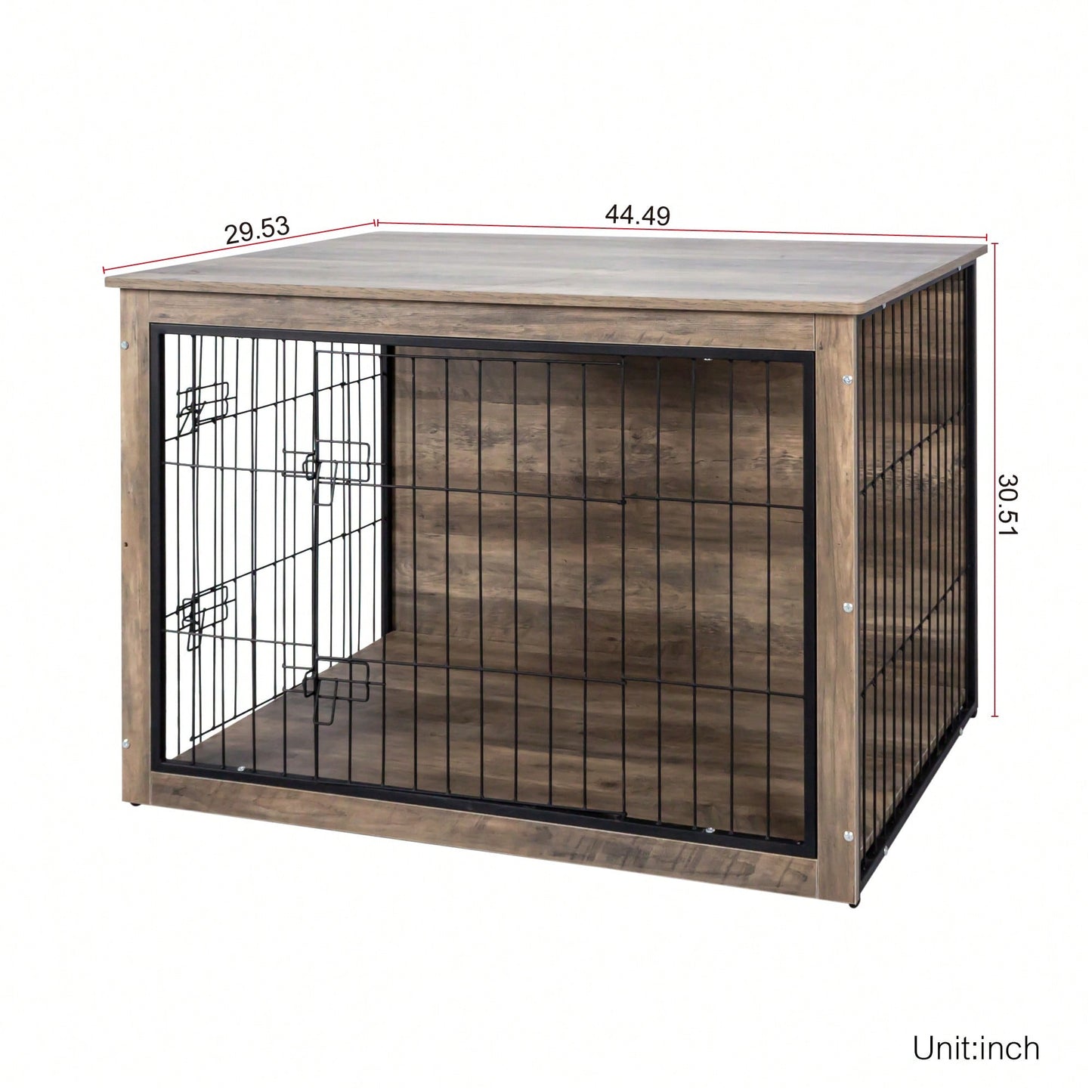 Stylish Wooden Dog Crate With Double Doors - Elegant Indoor Dog Furniture And Kennel Solution