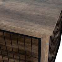 Stylish Wooden Dog Crate With Double Doors - Elegant Indoor Dog Furniture And Kennel Solution