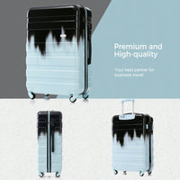 Lightweight Durable ABS Hardshell 3-Piece Luggage Set With Spinner Wheels And TSA Lock In Blue And Black - 20'', 24'', 28'' Sizes