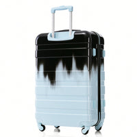 Lightweight Durable ABS Hardshell 3-Piece Luggage Set With Spinner Wheels And TSA Lock In Blue And Black - 20'', 24'', 28'' Sizes