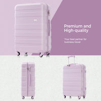 Lightweight Durable ABS Hardshell 3-Piece Luggage Set With Spinner Wheels And TSA Lock In Blue And Black - 20'', 24'', 28'' Sizes