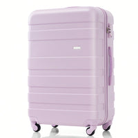 Lightweight Durable ABS Hardshell 3-Piece Luggage Set With Spinner Wheels And TSA Lock In Blue And Black - 20'', 24'', 28'' Sizes