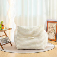 Oversized Beige Bean Bag Chair With Armrests For Adults - Comfy Lounge Sofa For Living Room Bedroom And Dorm Cozy Fluffy Cloud Mini Couch