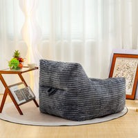 Oversized Beige Bean Bag Chair With Armrests For Adults - Comfy Lounge Sofa For Living Room Bedroom And Dorm Cozy Fluffy Cloud Mini Couch