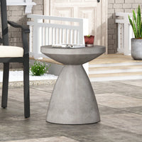 Lightweight Outdoor Concrete Side Table For Patio And Garden